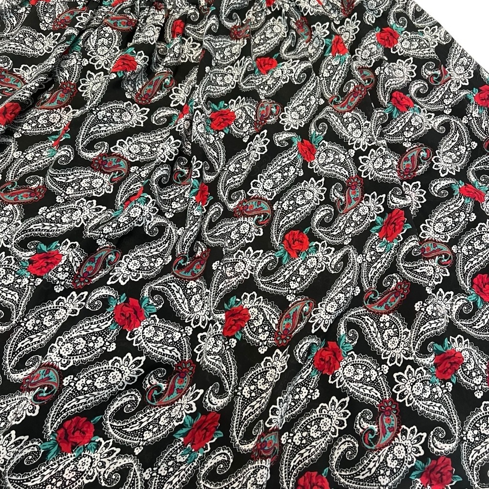 Vintage Perceptions Union Made Dress – Paisley Rose Print, 70s/80s Boho Midi‎ - Picture 7 of 10
